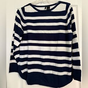 Comfy navy and white striped top